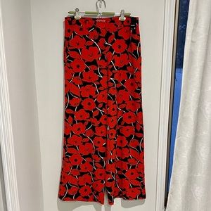 Palazzo pants floral poppy pattern